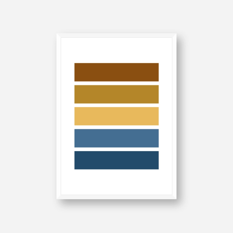 Blue yellow and brown rectangles colour swatch minimalist free downloadable printable wall art, digital print