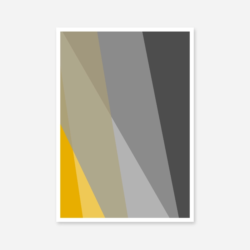 Grey brown and yellow abstract triangle polygon minimalist free downloadable wall art, digital print