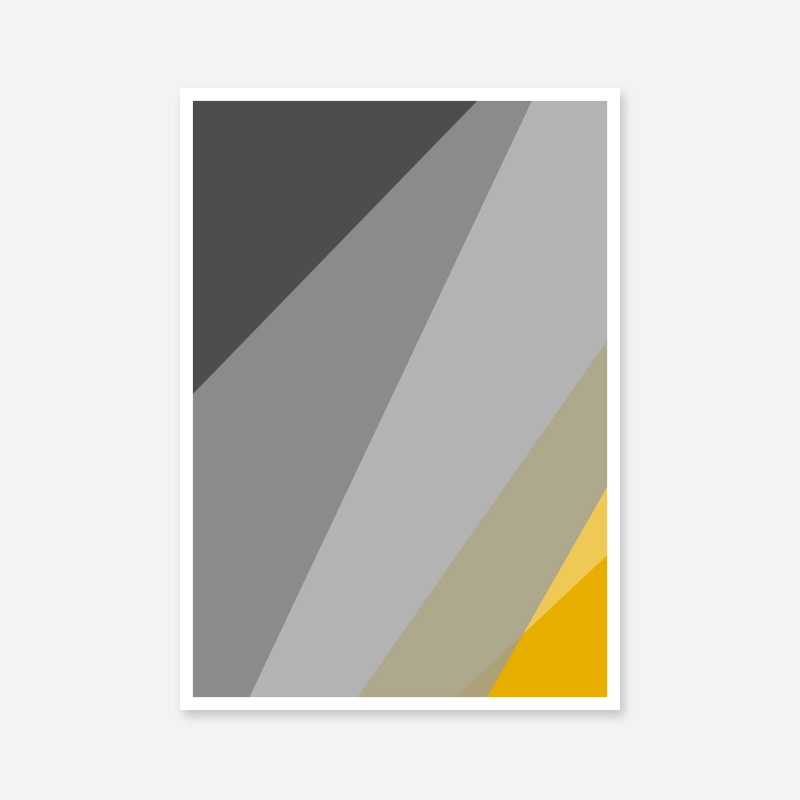 Grey brown and yellow abstract triangle polygon minimalist free downloadable wall art, digital print