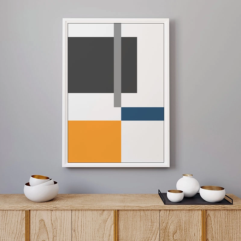 Orange grey and blue rectangles geometric minimalist free downloadable printable wall art, digital print