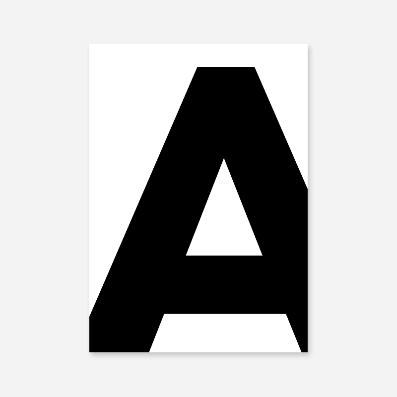 Black letter A typographical minimalist free printable wall art, digital print