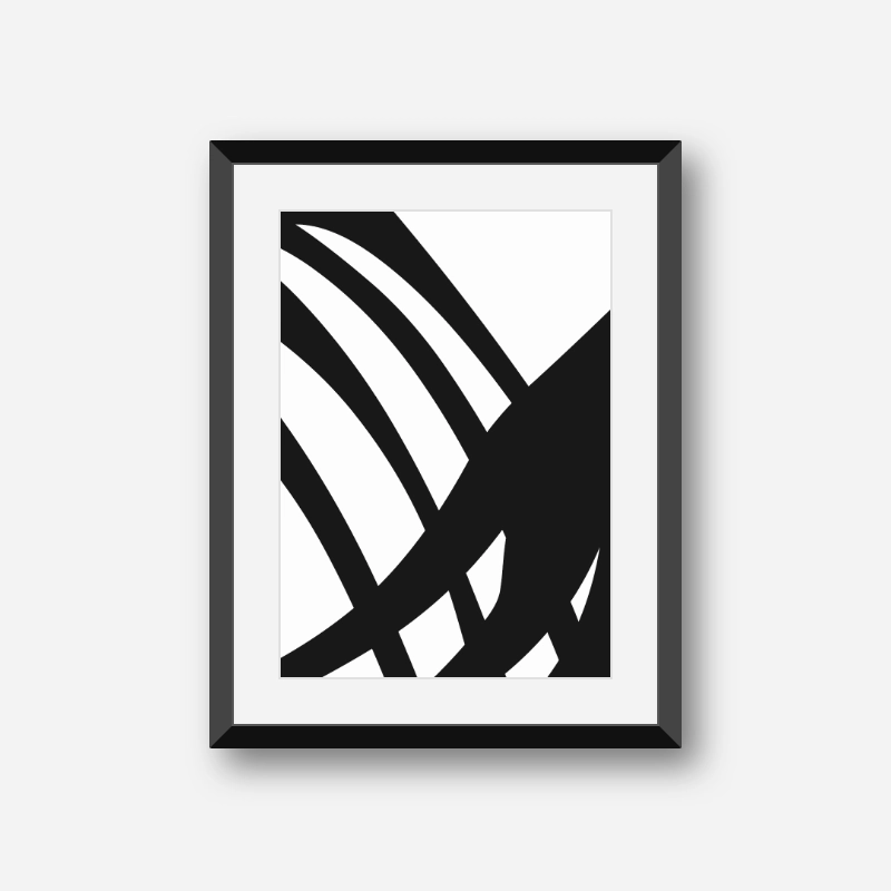 Black abstract shapes minimalist free downloadable printable wall art, digital print