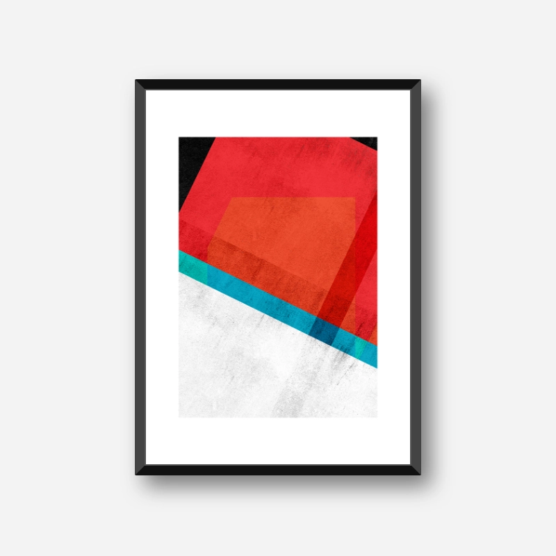 Red teal green blue and black abstract rectangle triangle grunge concrete effect free printable design, digital print