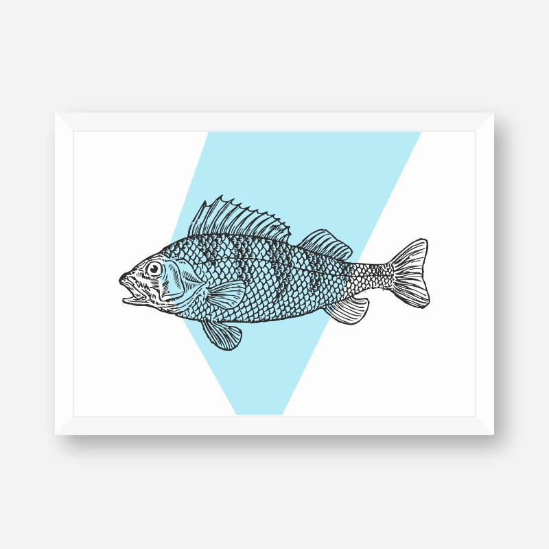 Fish with blue background scalable free downloadable printable wall art design, digital print