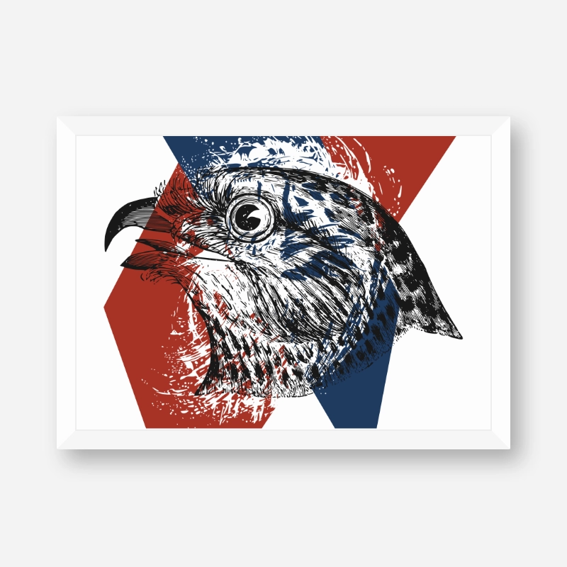 Eagle with red blue and white abstract background downloadable free printable wall art design, digital print