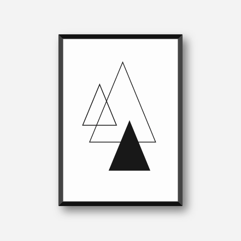Black triangles scalable minimalist downloadable free wall art design, digital print