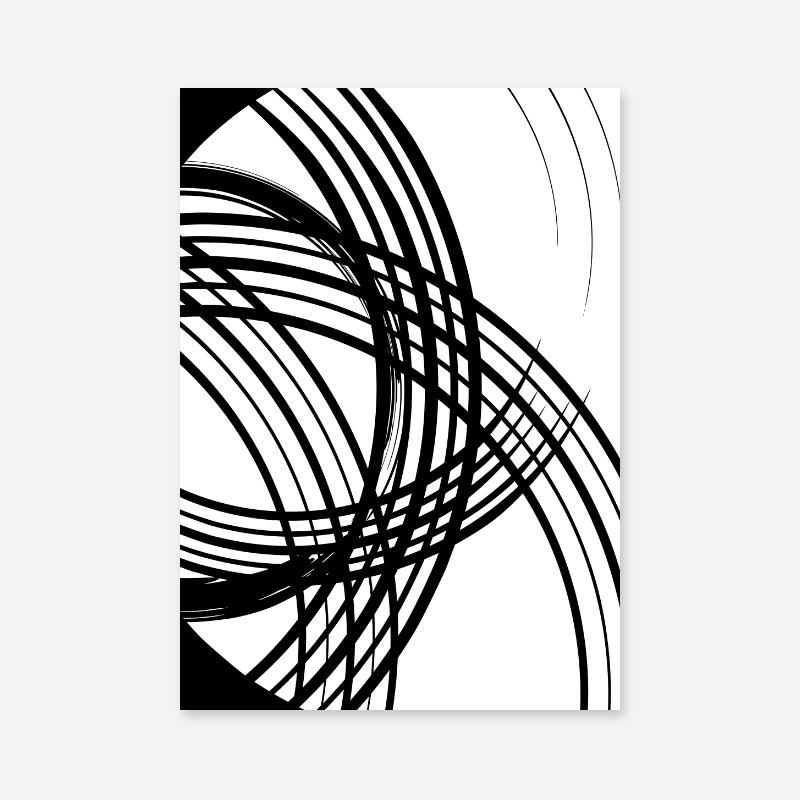 Black and white abstract lines minimalist set of three downloadable wall art design, digital print