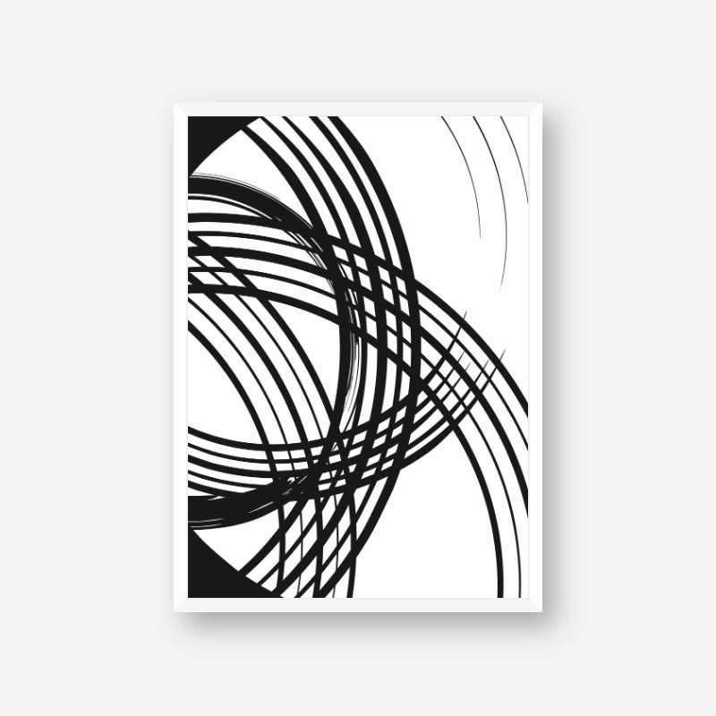 Black and white abstract lines minimalist set of three downloadable wall art design, digital print