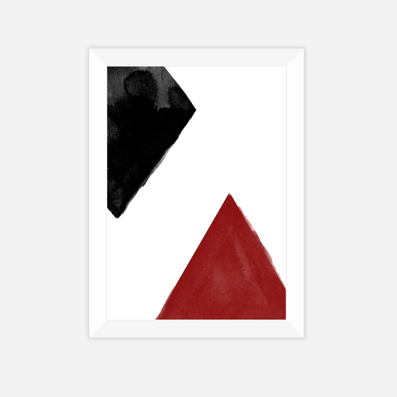 Black and red watercolour abstract downloadable wall art, digital print