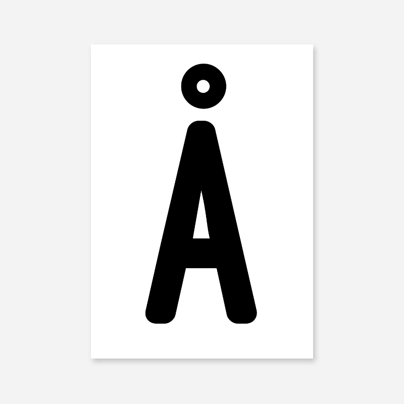 Å Swedish letter typography downloadable wall art design to print at home , digital print
