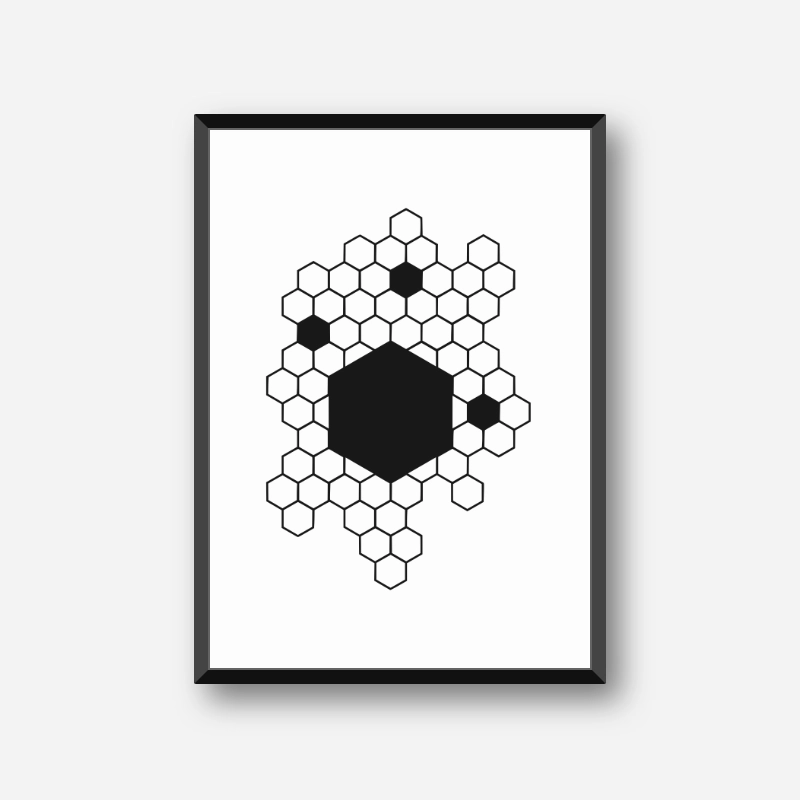 Black hive patterns minimalist downloadable design for wall art print at home, digital print