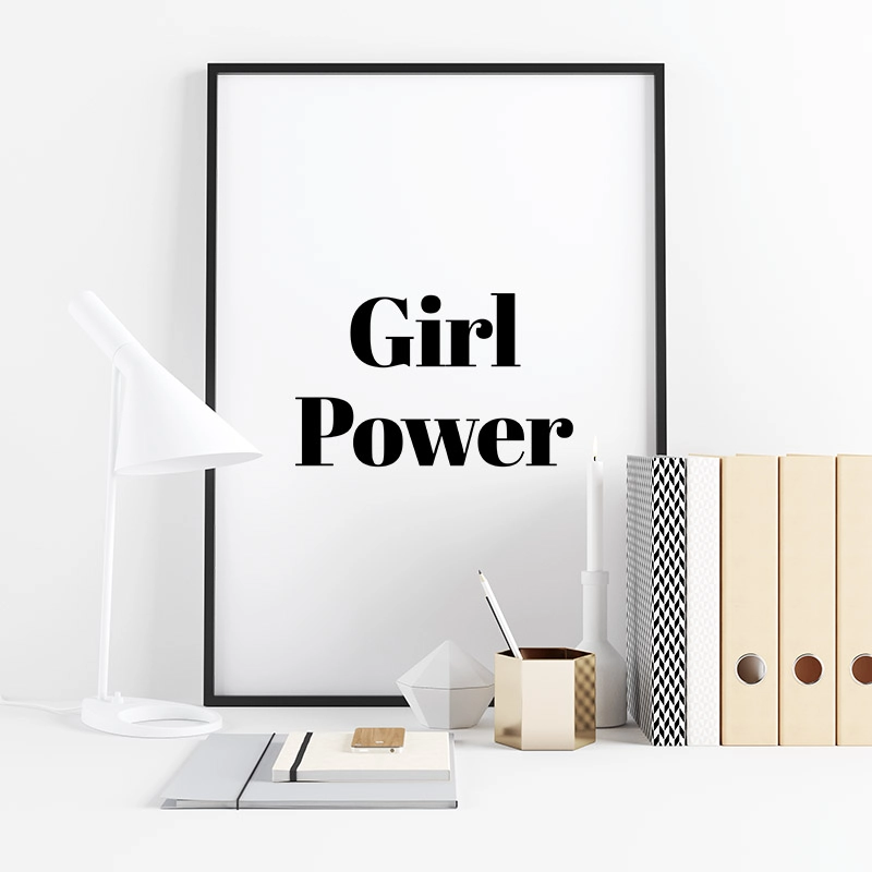 Girl Power typography downloadable design to print at home, digital print