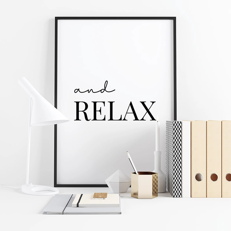 And relax typography downloadable design to print at home, digital print