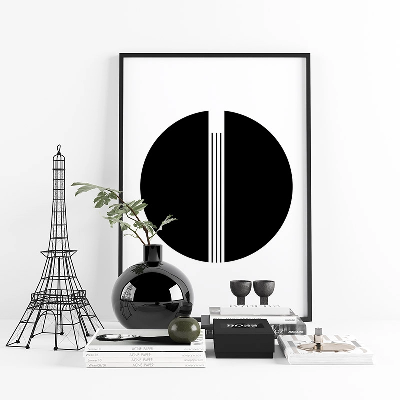 Mid-century modern style minimalist downloadable free wall art design, digital print