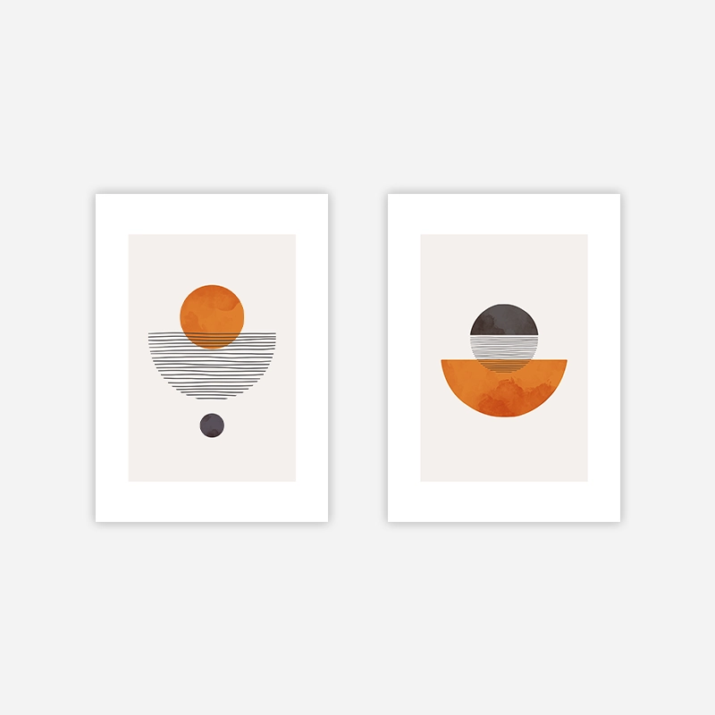 Orange pearl like modern abstract minimalist wall art design free downloadable digital print