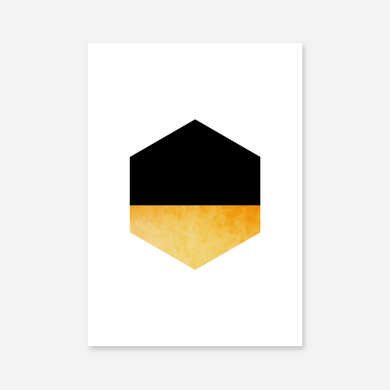 black-and-yellow-hexagon-geometric-minimalist-scandinavian-style