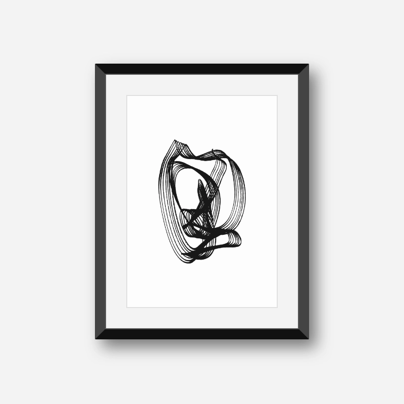 Black and white abstract minimalist free downloadable wall art design digital print