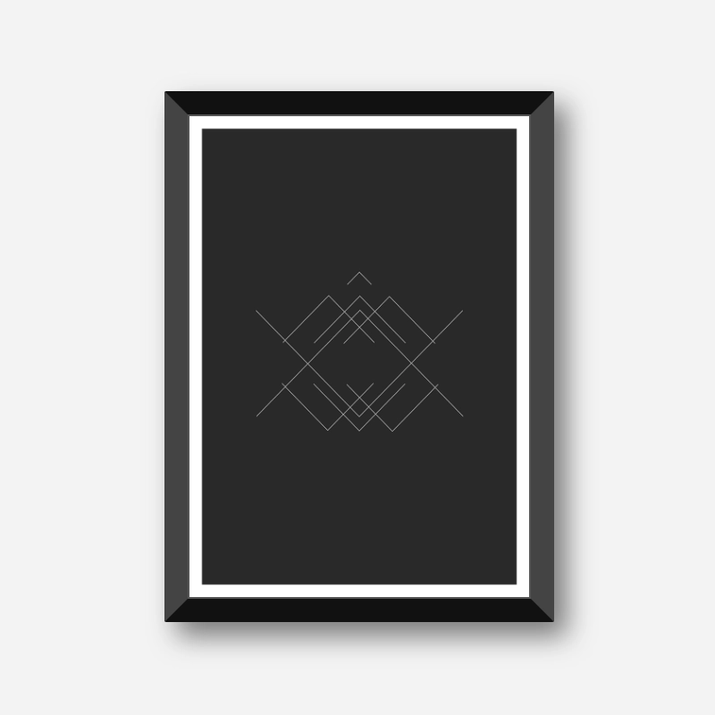 Black and grey crossing lines abstract geometric minimalist printable wall art, digital print