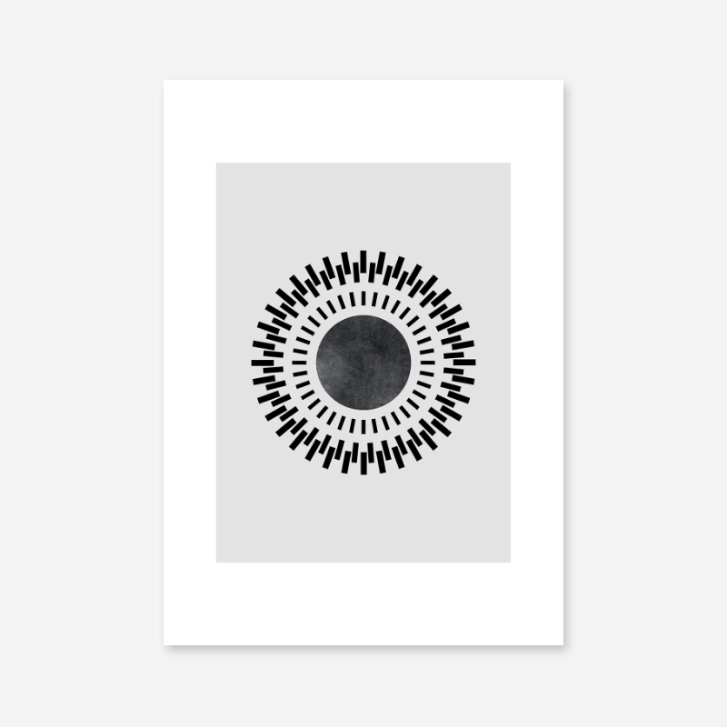 Minimalist abstract geometric grey and black coloured downloadable wall art to print at home