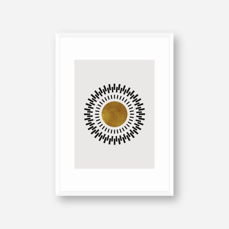 Minimalist abstract geometric black brown beige and gold like downloadable free art print