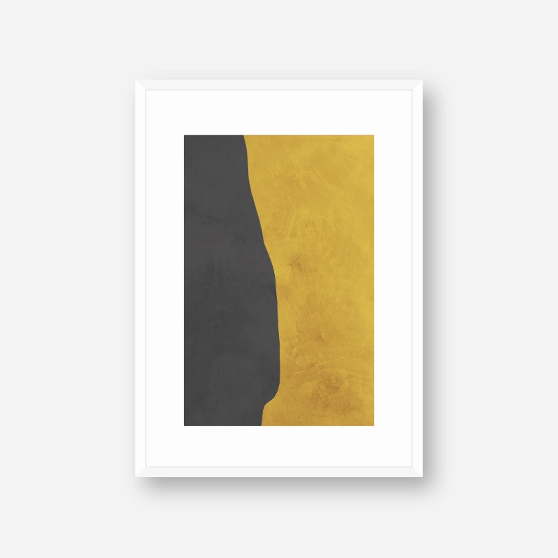 Yellow grey black coloured abstract minimalist Nordic free downloadable art print with concrete effect