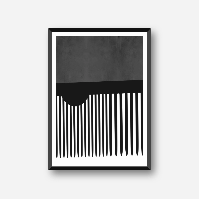 Abstract monochromatic minimalist black and white free downloadable art print