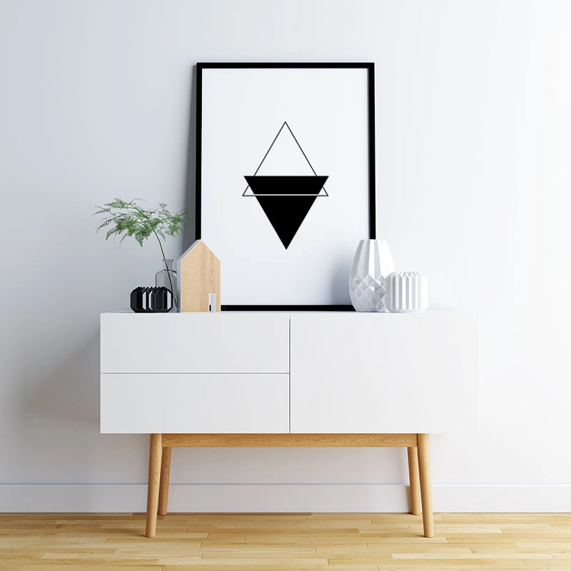 Black triangles minimalist Scandinavian nordic style downloadable printable wall art, digital print