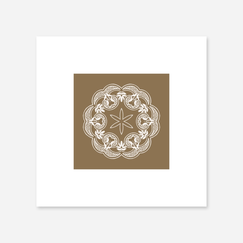 Abstract floral pattern with brown background minimalist printable wall art, digital print