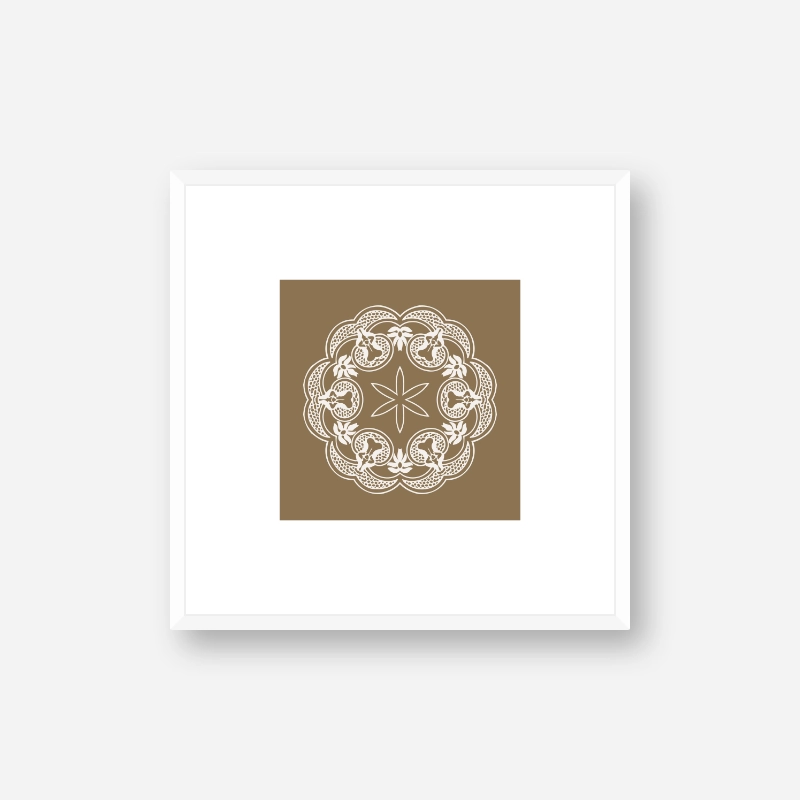 Abstract floral pattern with brown background minimalist printable wall art, digital print