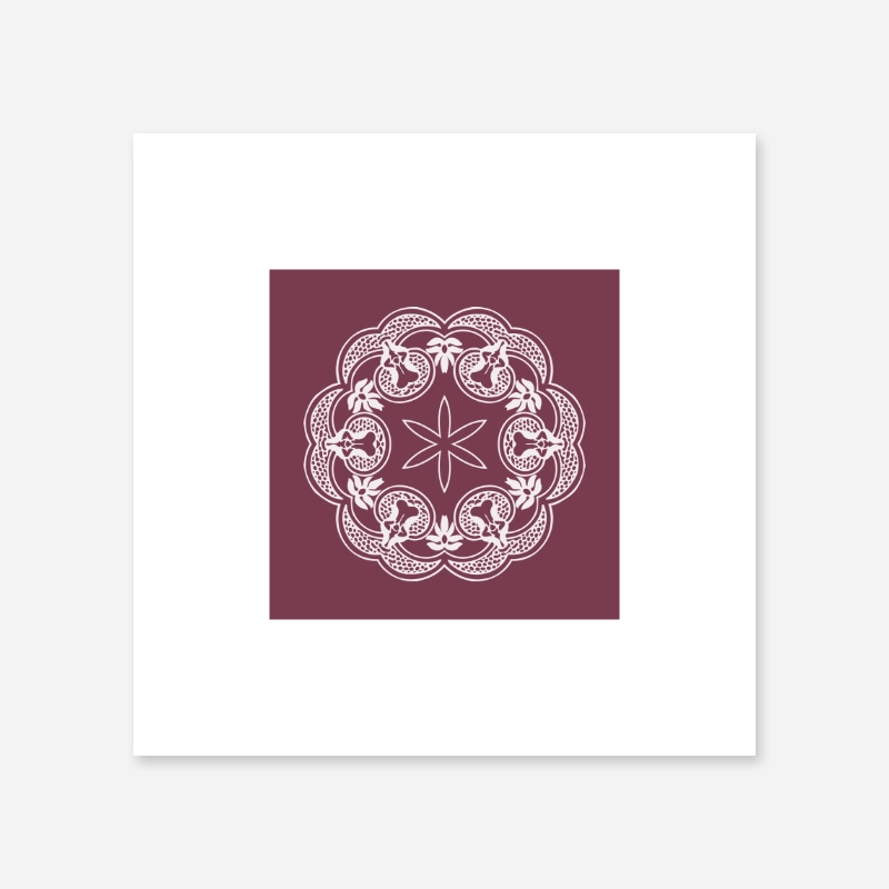 Abstract floral pattern with burgundy background minimalist printable wall art, digital print