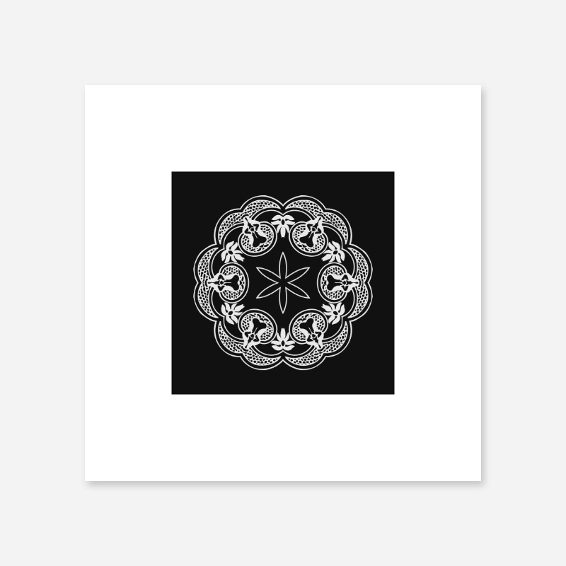 Abstract floral pattern with black background minimalist printable wall art, digital print