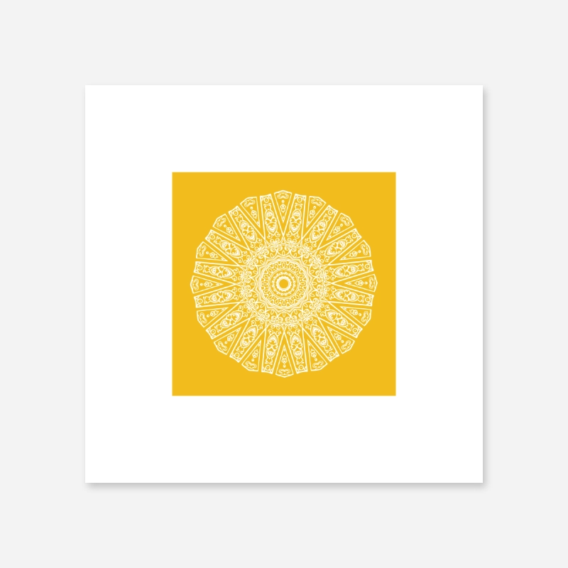 Abstract circle pattern with yellow background minimalist printable wall art, digital print