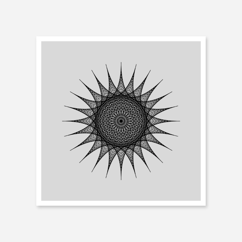 Abstract geometric sun pattern with grey background minimalist downloadable printable wall art, digital print