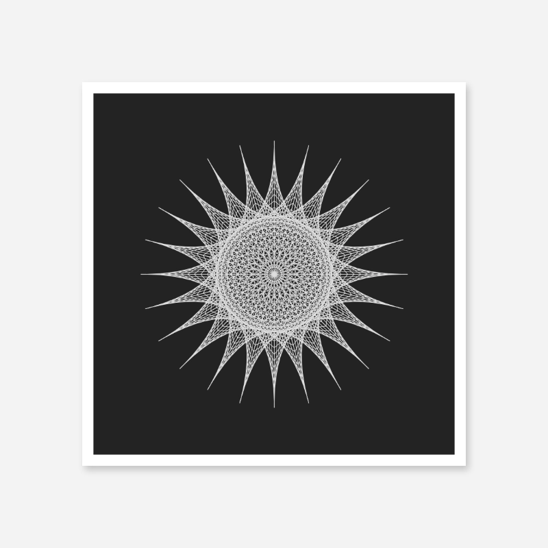 Abstract geometric sun pattern with black background minimalist downloadable printable wall art, digital print
