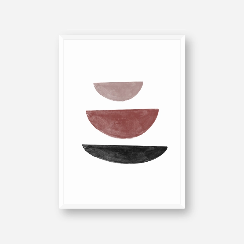 Black and red watercolour abstract shapes downloadable wall art, digital print