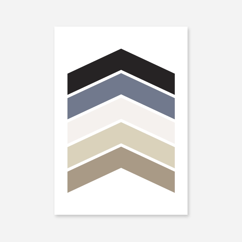 Black blue and brown chevrons geometric Nordic Scandinavian style minimalist free printable wall art, digital print