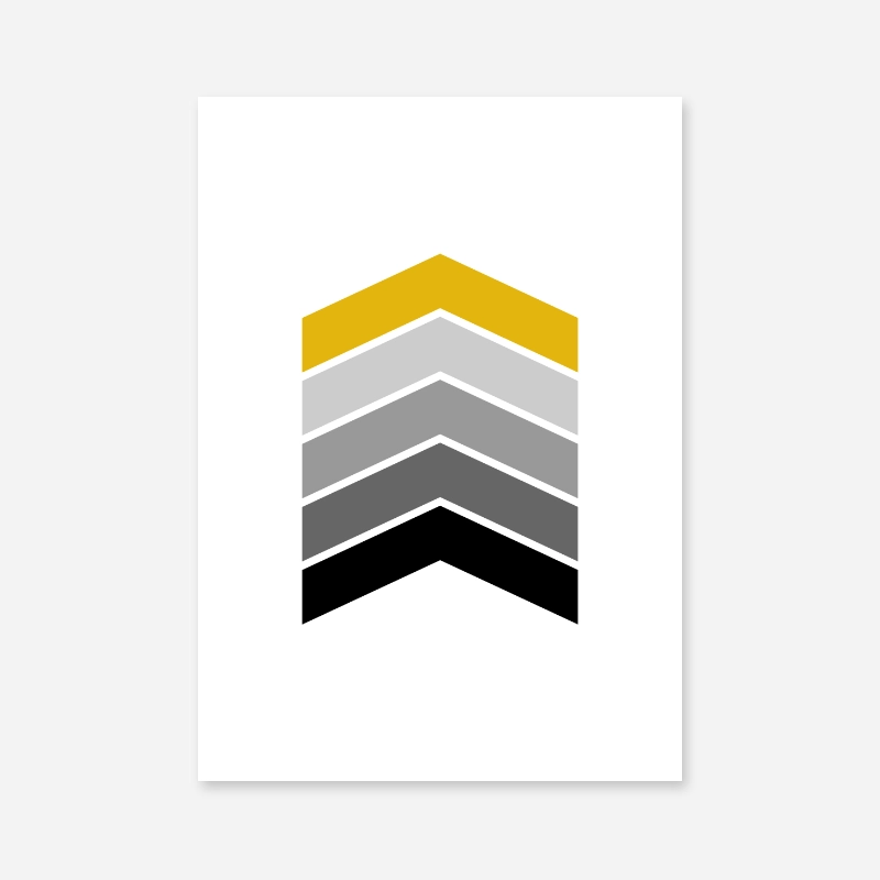 Black grey and yellow chevrons geometric Nordic Scandinavian style minimalist free printable wall art, digital print