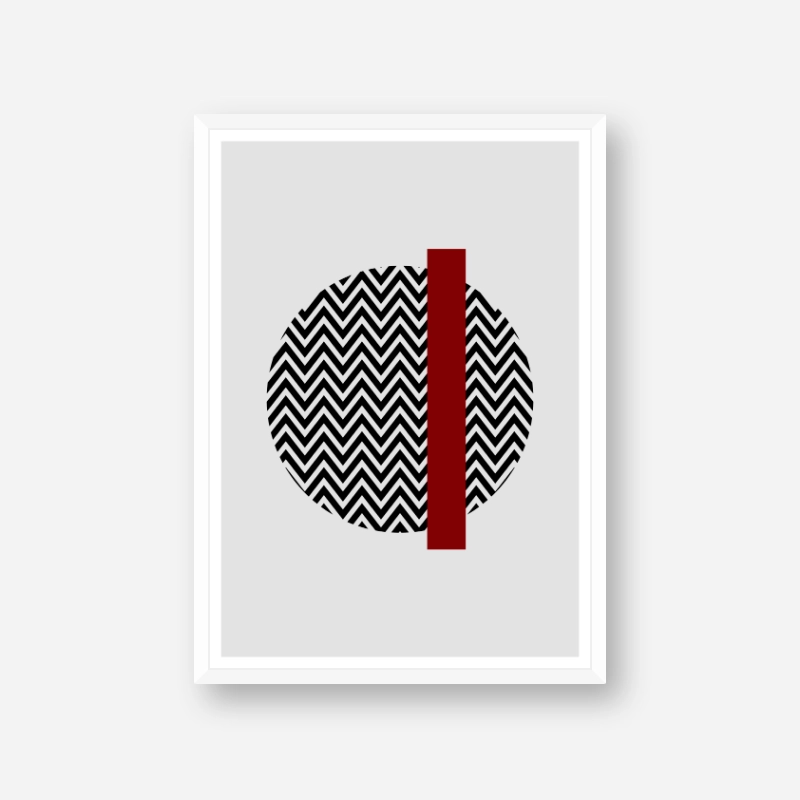 Black wave circle and dark red rectangle with grey background abstract minimalist free downloadable printable wall art, digital print