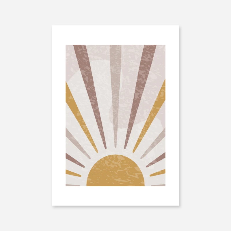 Morning sun with shades of brown khaki neutral colours downloadable minimalist mid-century free printable wall art