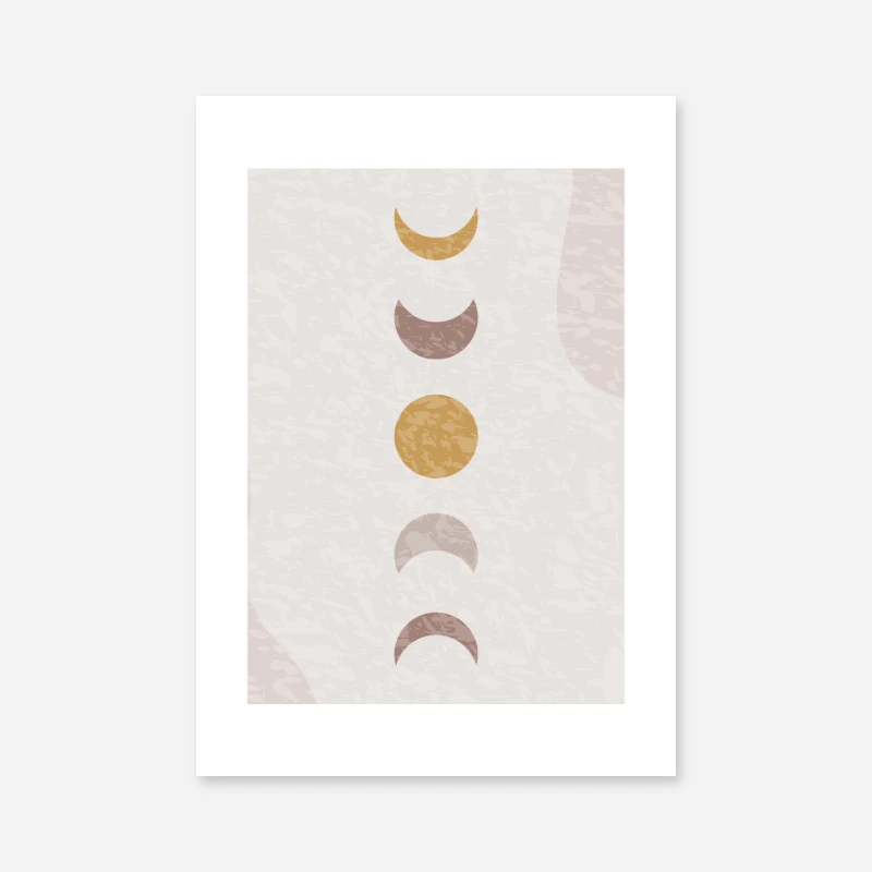 Moon phases with shades of brown khaki neutral colours free minimalist printable artwork