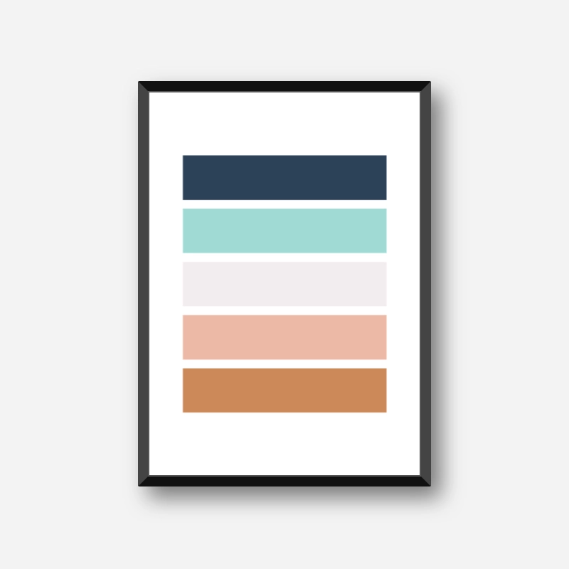 Brown light brown turquoise and black rectangles colour swatch minimalist free downloadable printable wall art, digital print
