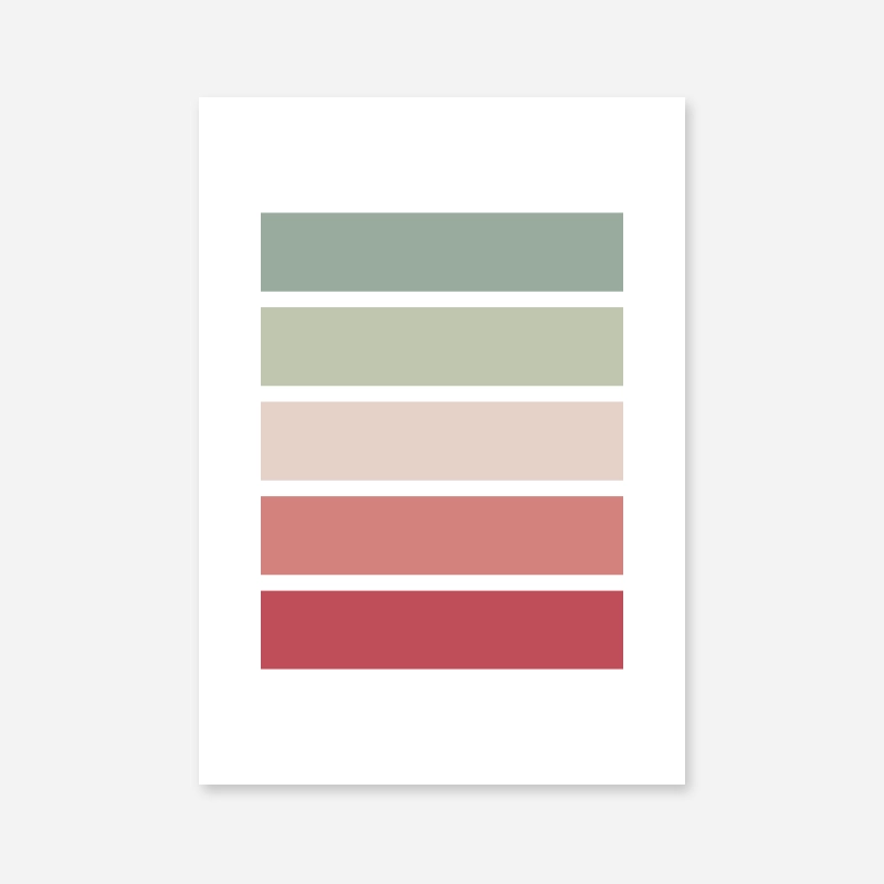 Red light red green and light green rectangles colour swatch minimalist free downloadable printable wall art, digital print