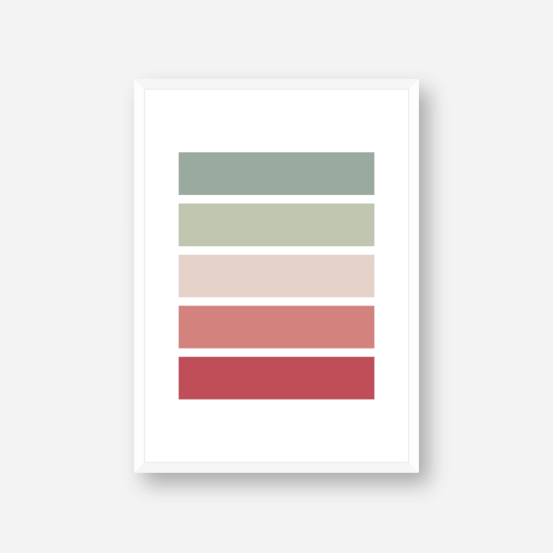 Red light red green and light green rectangles colour swatch minimalist free downloadable printable wall art, digital print